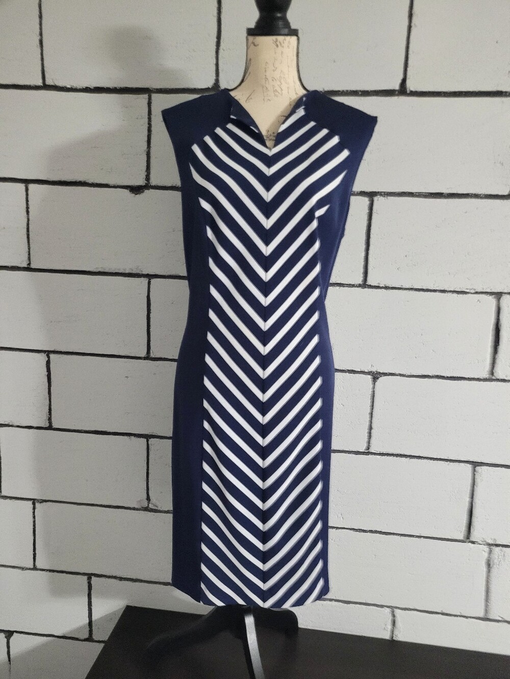 BUNDLE SALE! I Le  Navy & White Striped Sheath Dress Sz 16